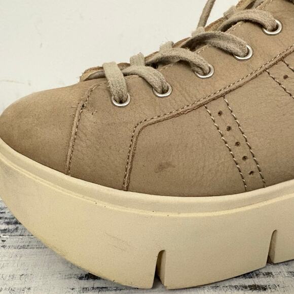 Naked Feet Essex Leather Platform Sneakers Beige Taupe Women’s 8M - Picture 12 of 16